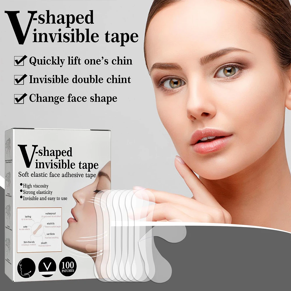 100Pcs Face Lift Invisible Tapes for Face V Line Eyes Lifting Wrinkle Remover Tighten Chin Tape V-Shaped Facial Skin Care Tool - Image 11