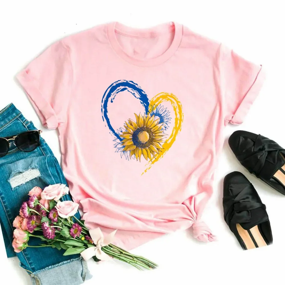 Ukraine Flag Sunflower Vintage Ukrainian Ukraine Print Women Graphic T Shirt Summer Casual Oversized T Shirt - Image 4