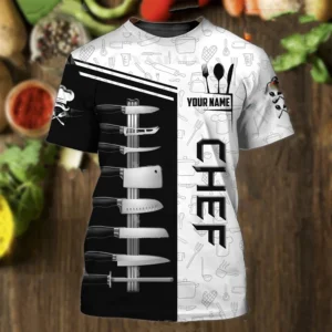 Summer Men's T-shirt Summer Short Sleeve Kitchen Items Printed Chef Clothes Round Neck Oversized Men's Clothing Street Tops Tees