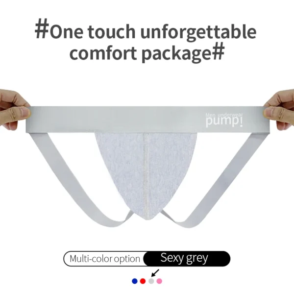 1/2/3/4 PCS Men Underwear Stripes Independent U-shaped Gay Men's Jockstrap Bikini Slip Tanga String Thong Breathable Cotton - Image 3