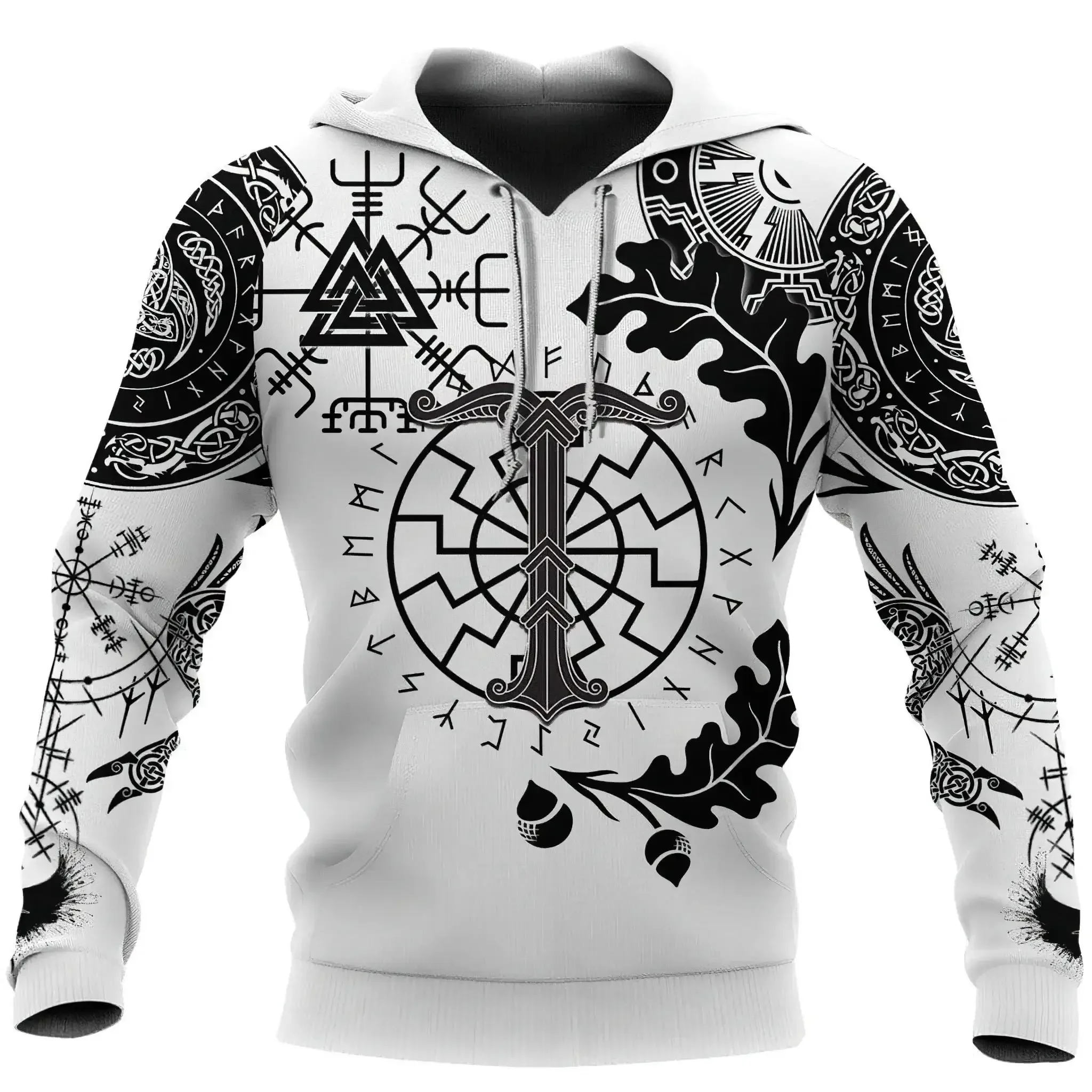 2023 New Autumn Men's Hoodie Wolf Print 3D Sweatshirts Urban Trendy All-Match Oversized Tops Poleron Hooded Clothes Men Clothing - Image 26