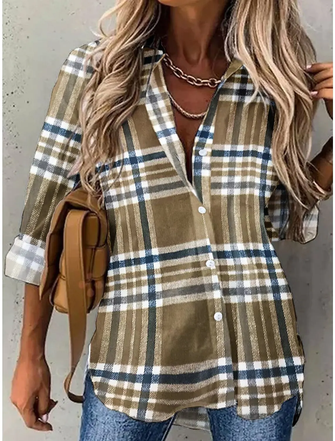 Street Fashion Blue and White Striped Shirt Women Irregular Long-Sleeved Oversized Smock 2024 Spring Loose Plaid Top Tide - Image 12