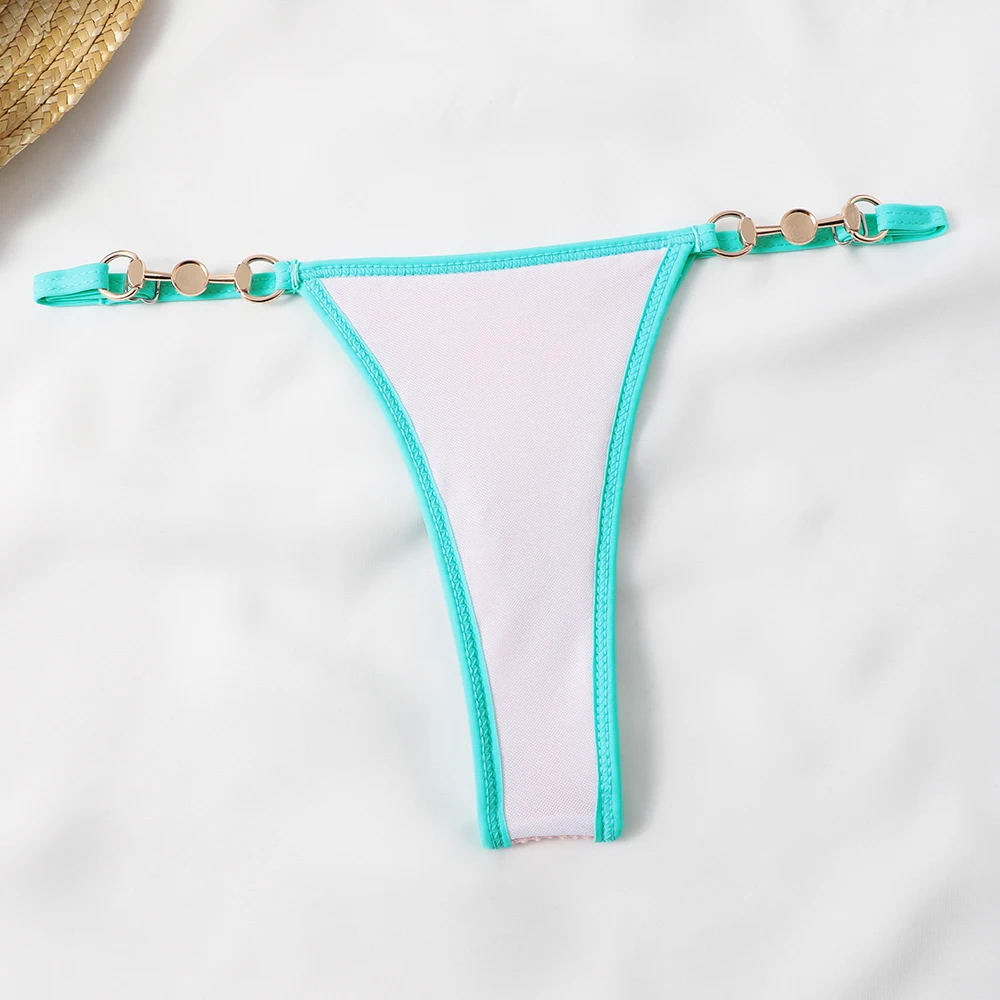 2024 Women Swimsuit Halter Bath Suit Two Pieces Bikini Set Femme Beachwear Summer Bathing Suit String Adjust Thong Triangle Cup - Image 45