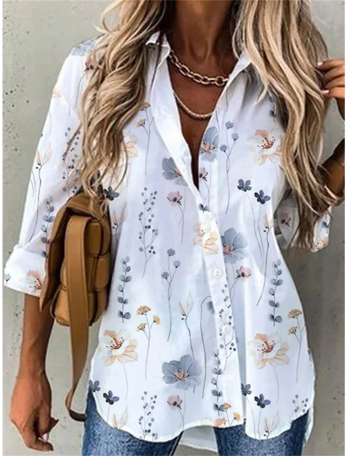 Street Fashion Blue and White Striped Shirt Women Irregular Long-Sleeved Oversized Smock 2024 Spring Loose Plaid Top Tide - Image 15