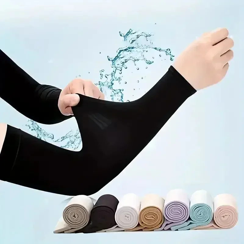 1 Pair Cooling Arm Covers for Men and Women Summer Sun Protection Sunshade Ice Silk Sleeves for Cycling Outdoor Sports Golf - Image 2