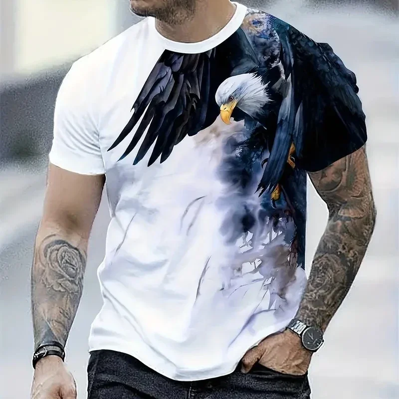 Retro T-Shirt For Men Eagle 3D Print Short Sleeve Tees Summer Casual Quick Dry Loose Oversized T-Shirt Men   Streetwear - Image 11