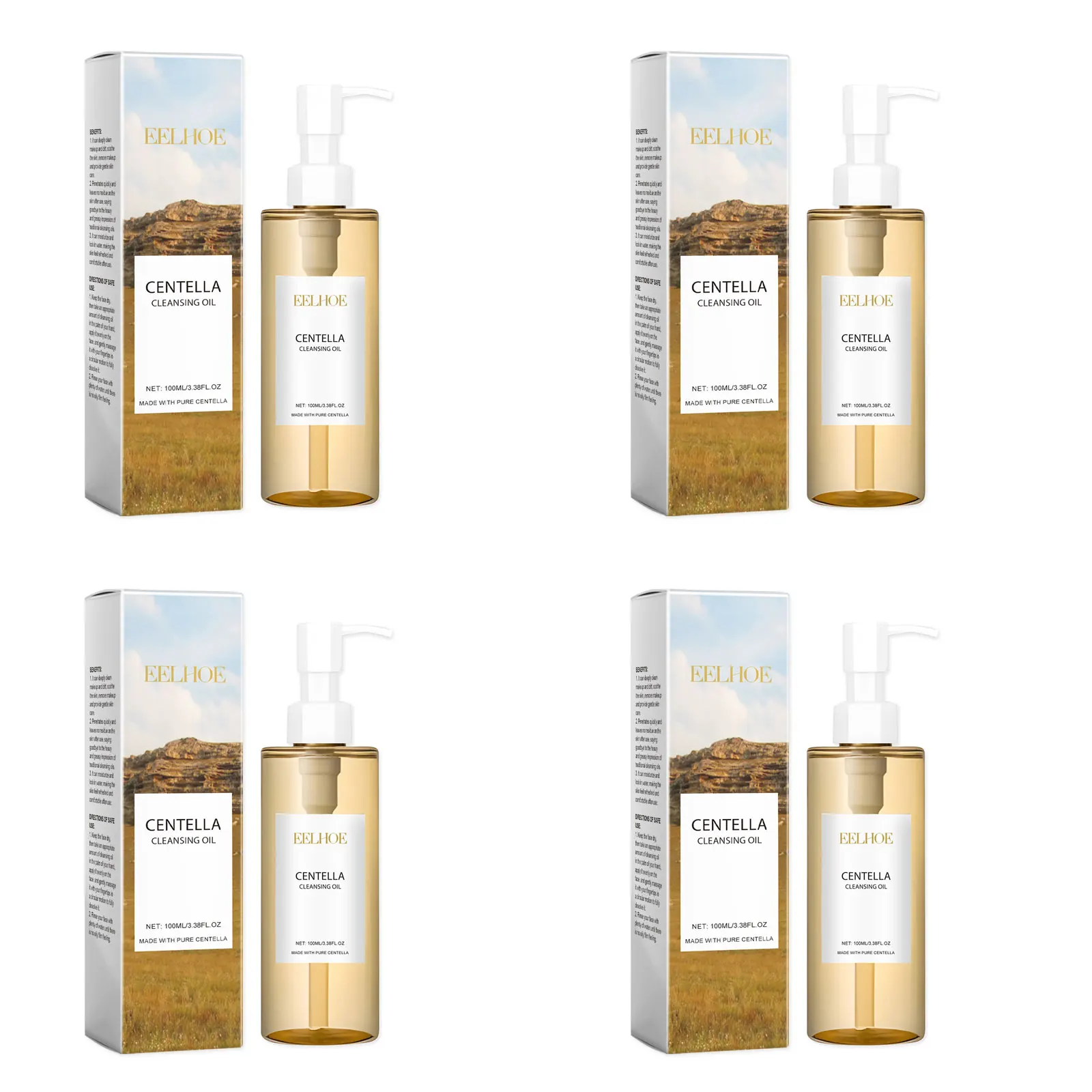 EELHOE Centella Asiatica Extract Vitamin E Cleansing Remover Oil Facial Makeup Remover Moisturizing Face Refresher Cleaning Oil - Image 7