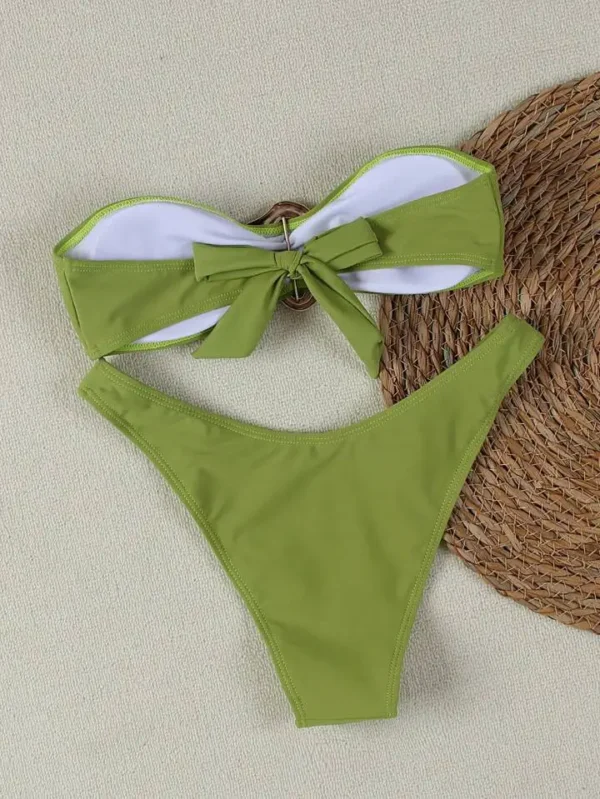 UETEEY 2025 New Summer Swimwear Bikini Set Sexy Solid Strapless Bikini 2 Piece Set Women Split Swimsuit Low Waist Beach Bikini - Image 30