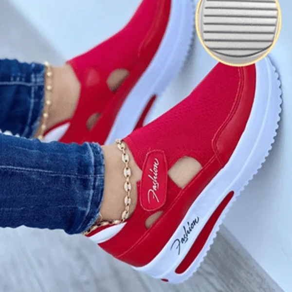 Red Sneakers Women Shoes Woman Tennis Shoes Canvas Shoe Female Casual Shoes Ladies Sport Shoes Platform Sneaker Hollow Out Shoes - Image 13
