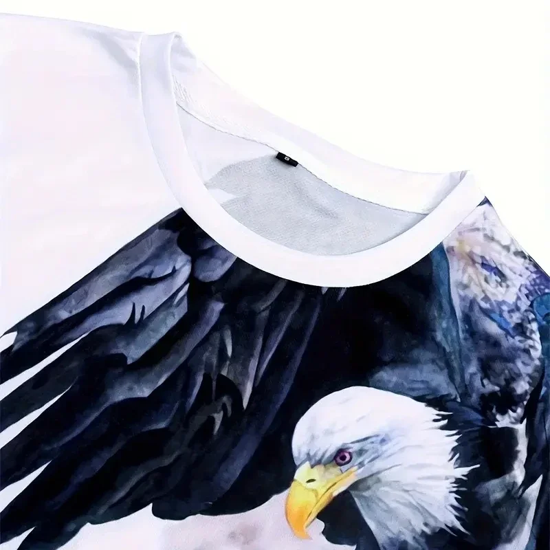 Retro T-Shirt For Men Eagle 3D Print Short Sleeve Tees Summer Casual Quick Dry Loose Oversized T-Shirt Men   Streetwear - Image 12