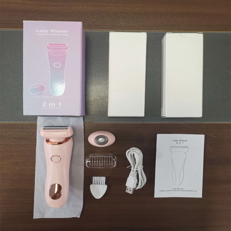 Professional 2 in 1 Wet Dry Electric Waterproof Razor Hair Removal Lady Shaver Trimmer for Bikini Leg Arm Underarm Area - Image 7