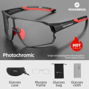 ROCKBROS Photochromic Bike Glasses UV400 Sun Protection Goggles Bicycle Sunglasses Sports Men Women Outdoor Eyewear