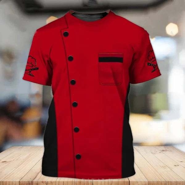 Summer Men's T-shirt Summer Short Sleeve Kitchen Items Printed Chef Clothes Round Neck Oversized Men's Clothing Street Tops Tees - Image 9