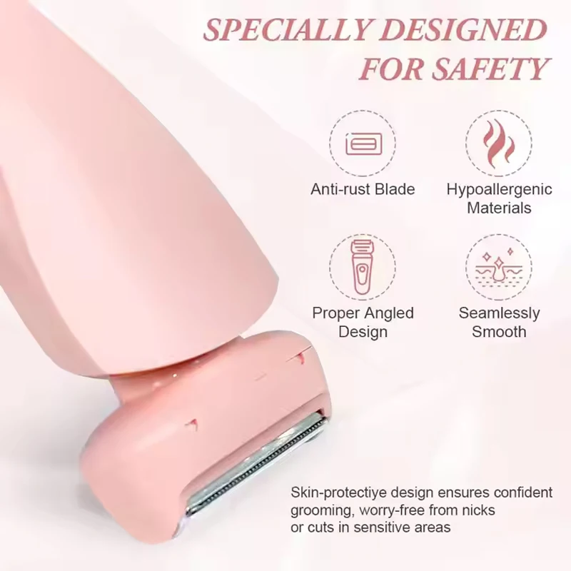 Professional 2 in 1 Wet Dry Electric Waterproof Razor Hair Removal Lady Shaver Trimmer for Bikini Leg Arm Underarm Area - Image 13