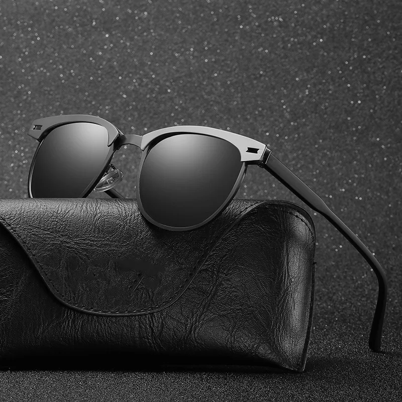 Polarizing Sunglasses Men Small Round Frame Retro Flow Sun Protection UV Glasses Sports Outdoor Travel Eyewear T248