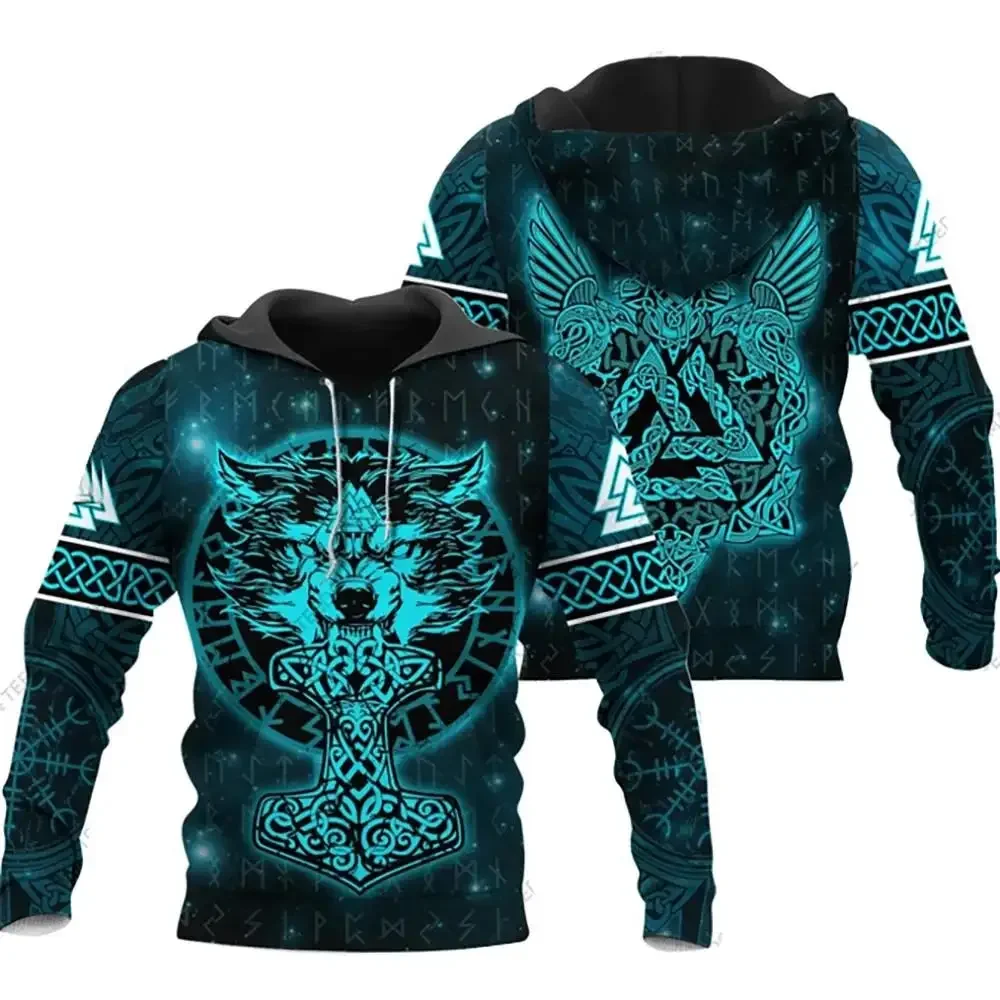 2023 New Autumn Men's Hoodie Wolf Print 3D Sweatshirts Urban Trendy All-Match Oversized Tops Poleron Hooded Clothes Men Clothing - Image 19