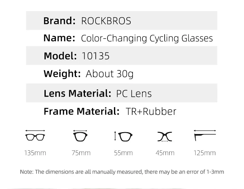 ROCKBROS Photochromic Bike Glasses UV400 Sun Protection Goggles Bicycle Sunglasses Sports Men Women Outdoor Eyewear - Image 16