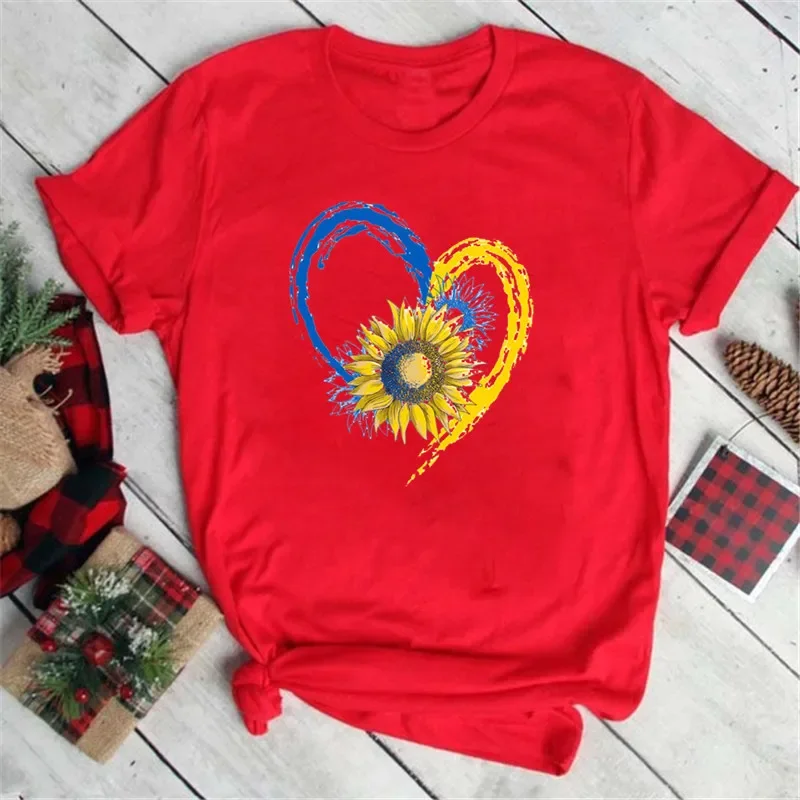 Ukraine Flag Sunflower Vintage Ukrainian Ukraine Print Women Graphic T Shirt Summer Casual Oversized T Shirt - Image 5