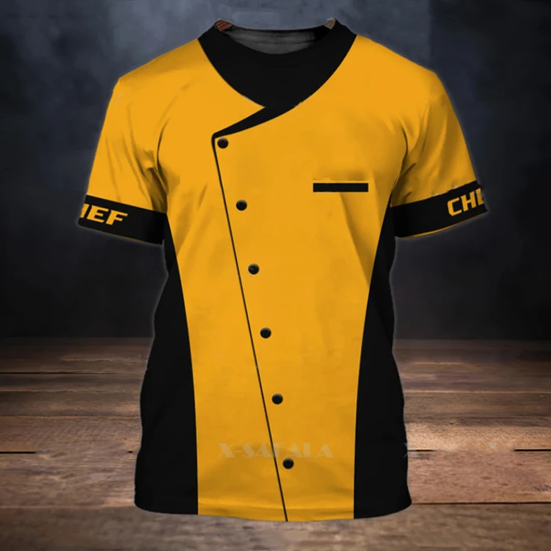 Summer Men's T-shirt Summer Short Sleeve Kitchen Items Printed Chef Clothes Round Neck Oversized Men's Clothing Street Tops Tees - Image 13