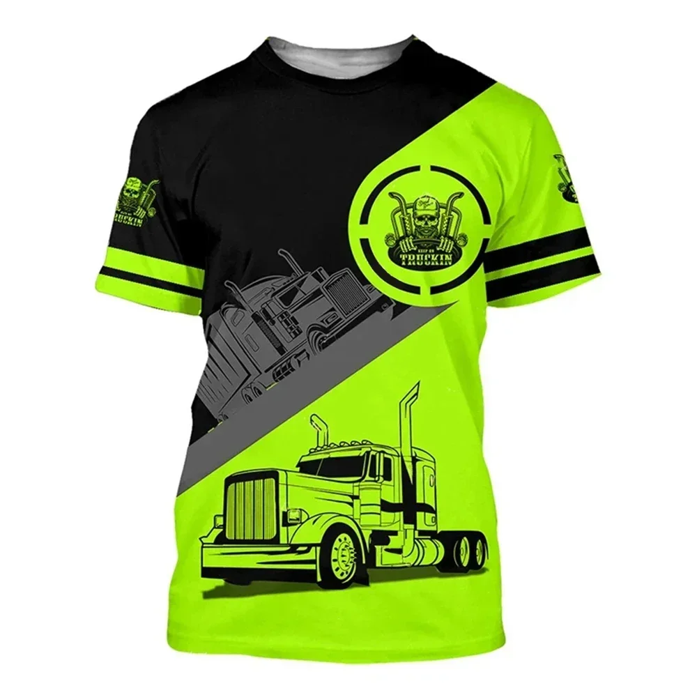 Work Clothing Summer Breathable Men's T-shirt 3D Printing Style Trucker Safety Transportation Work Uniform Oversized Loose Tops - Image 11
