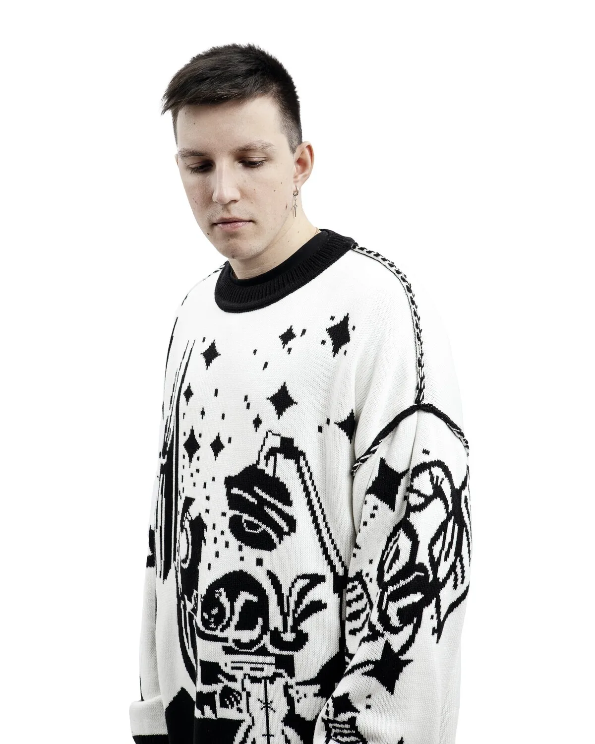 Oversized Sweaters Men Women Harajuku Anime Girl Graffiti Vintage Knitted Sweater lo-fi Winter Unisex Cotton Pullover Streetwear - Image 24
