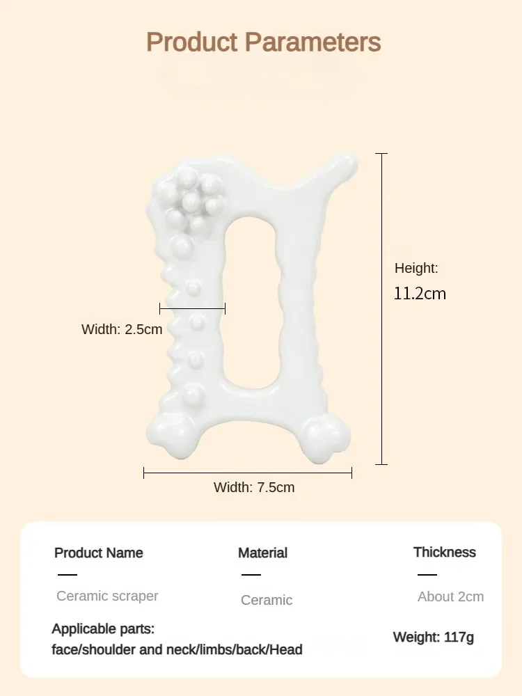Skin Scraping Gua Sha Ceramic Korea Gouache Scraper Tools Face Massager Face Factory Head Massager - Image 7