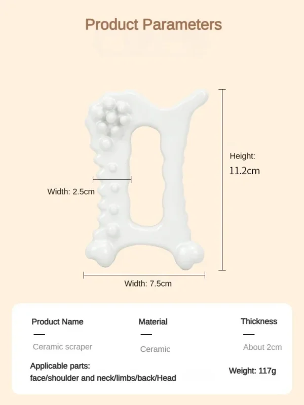 Skin Scraping Gua Sha Ceramic Korea Gouache Scraper Tools Face Massager Face Factory Head Massager - Image 7