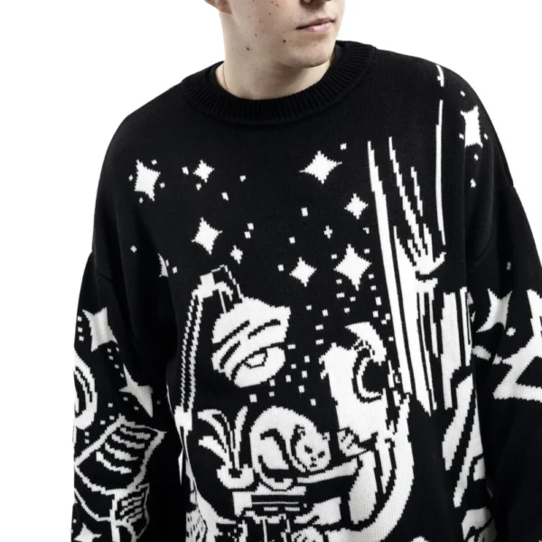 Oversized Sweaters Men Women Harajuku Anime Girl Graffiti Vintage Knitted Sweater lo-fi Winter Unisex Cotton Pullover Streetwear - Image 5