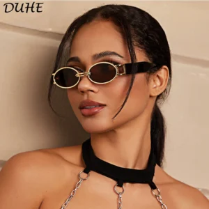 New retro oval small frame sunglasses women's fashion street photography sunglasses sun protection beach vacation sunglasses
