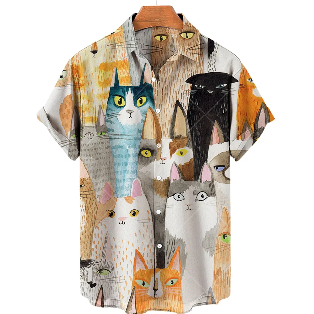 Summer Men's Hawaiian Short Sleeve Printed Shirts Loose Fitting Oversized Social Cartoon Pictures Floral Casual Fashion Clothing - Image 26