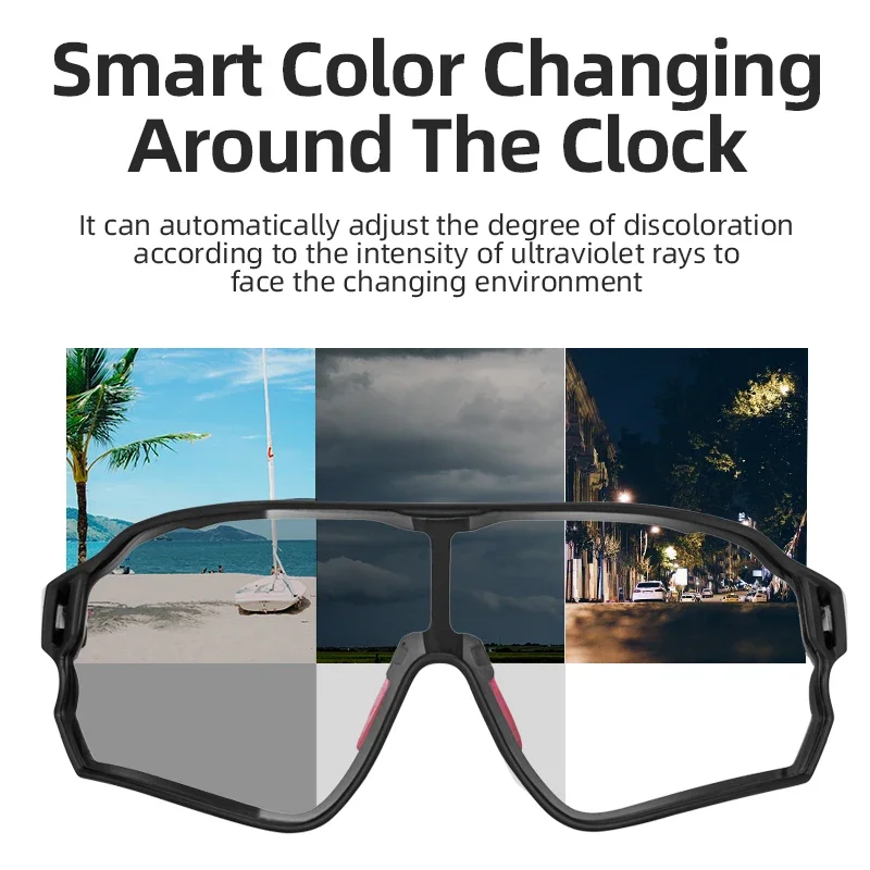 ROCKBROS Photochromic Bike Glasses UV400 Sun Protection Goggles Bicycle Sunglasses Sports Men Women Outdoor Eyewear - Image 2