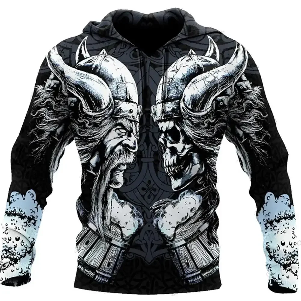 2023 New Autumn Men's Hoodie Wolf Print 3D Sweatshirts Urban Trendy All-Match Oversized Tops Poleron Hooded Clothes Men Clothing - Image 21