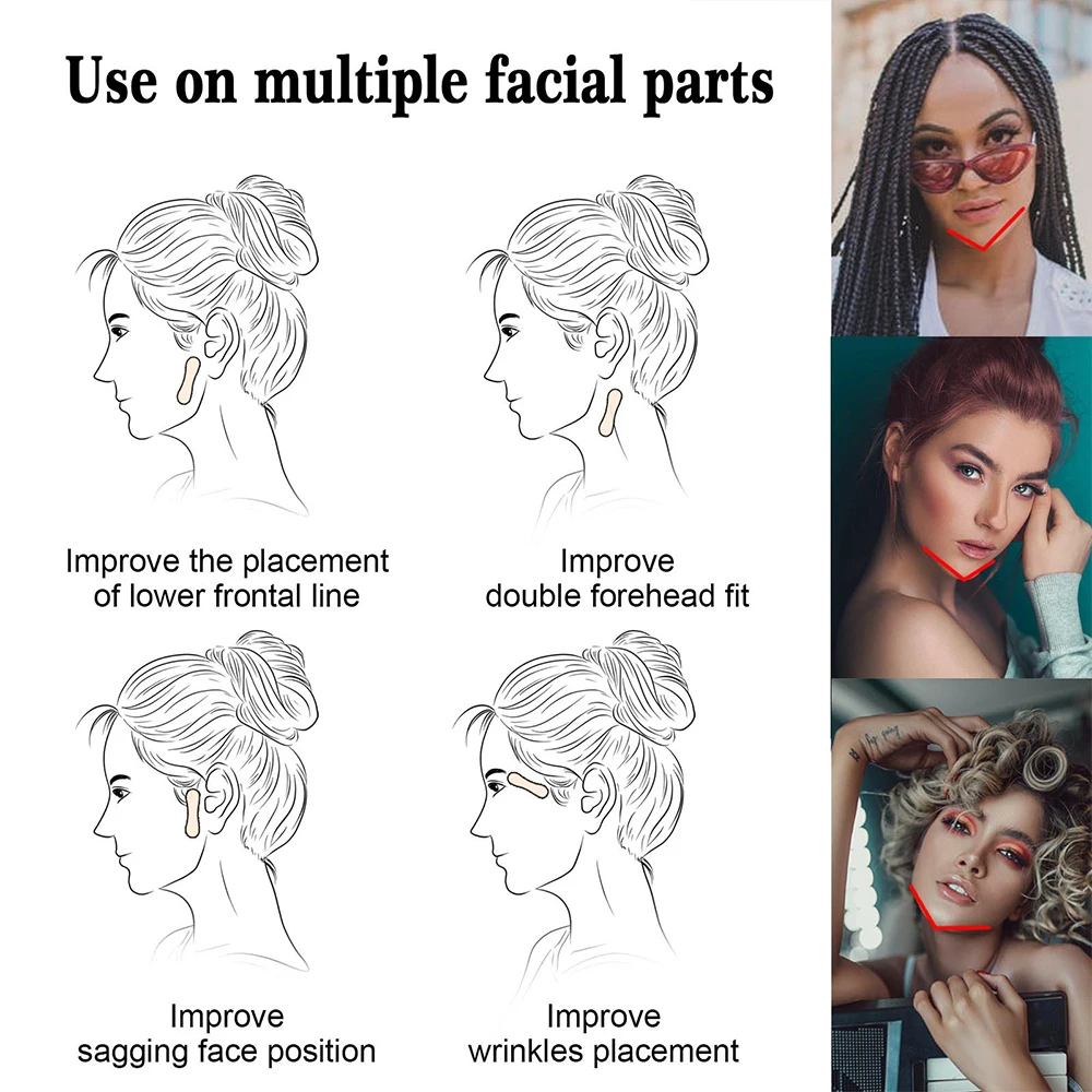 100Pcs Face Lift Invisible Tapes for Face V Line Eyes Lifting Wrinkle Remover Tighten Chin Tape V-Shaped Facial Skin Care Tool - Image 3