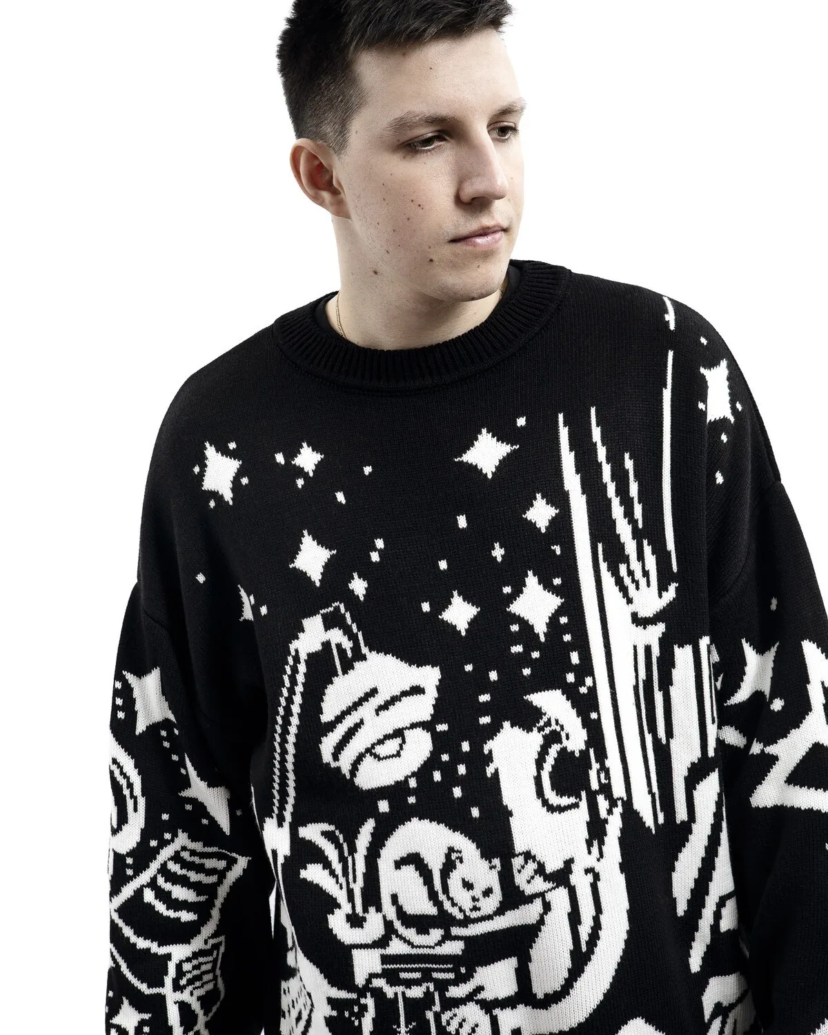 Oversized Sweaters Men Women Harajuku Anime Girl Graffiti Vintage Knitted Sweater lo-fi Winter Unisex Cotton Pullover Streetwear - Image 26