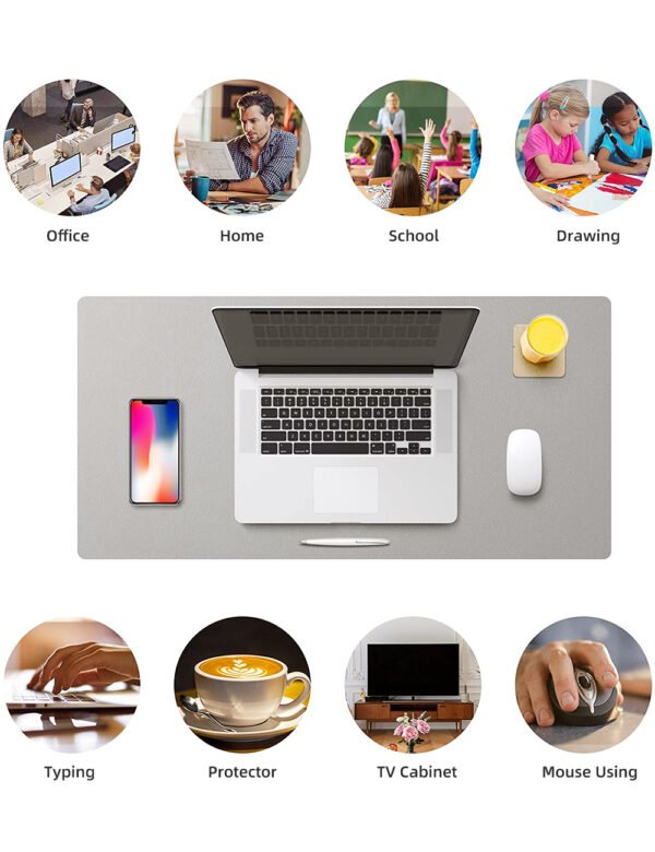 1pc Executive Desk Mat - Waterproof PU Leather, Large Mouse Pad with Keyboard Protection - Durable PC Gaming Mousepad, Home Office Accessories - Image 15