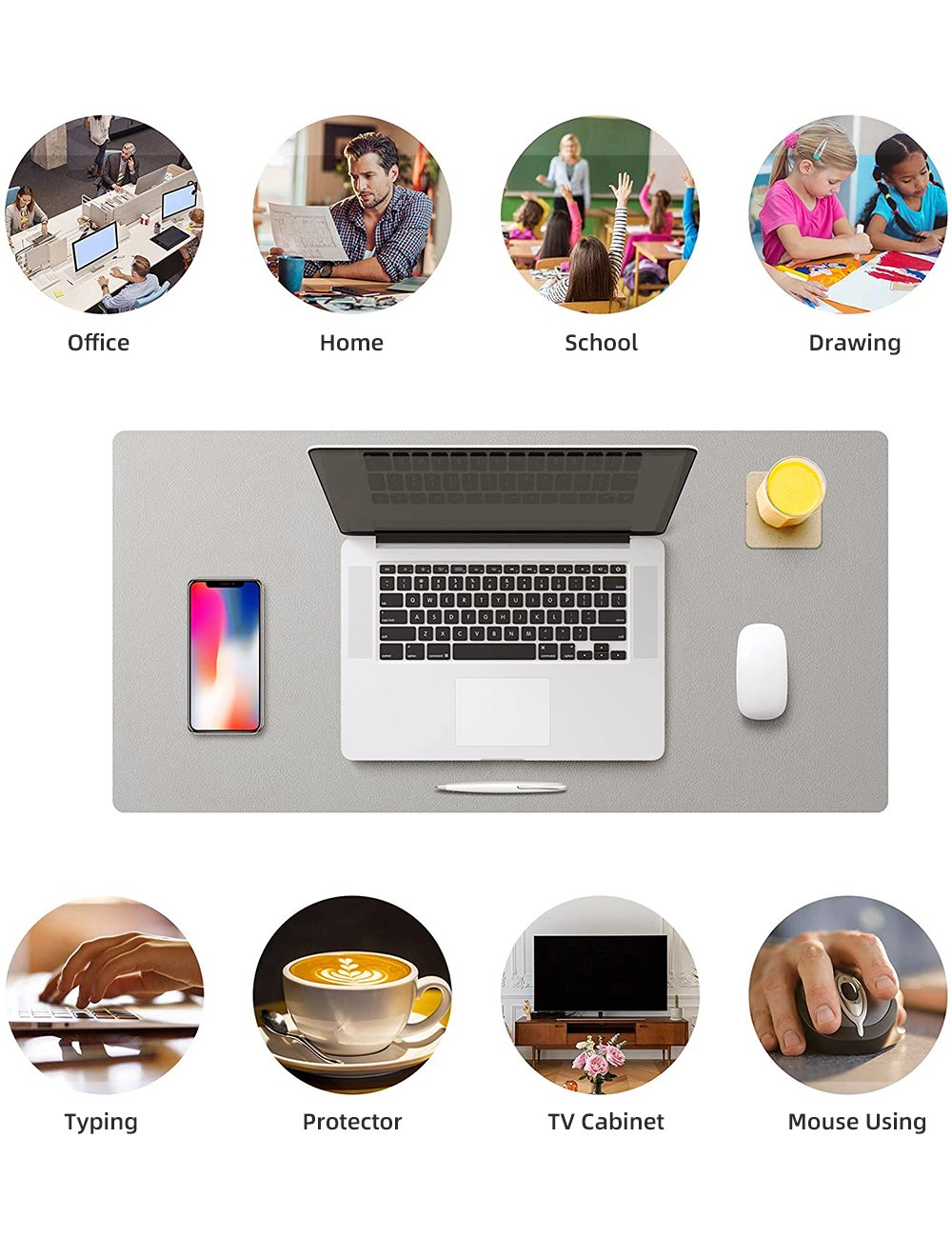 1pc Executive Desk Mat - Waterproof PU Leather, Large Mouse Pad with Keyboard Protection - Durable PC Gaming Mousepad, Home Office Accessories - Image 15