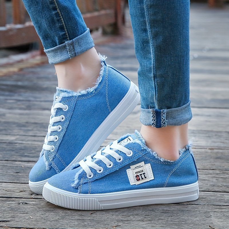 Women's Classic Canvas Flat Shoes, Solid Color Lace Up Low-top Casual Shoes, Women's Comfy Footwear - Image 8