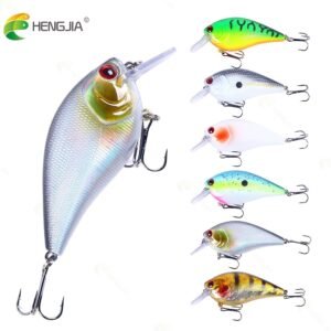 6pcs Bass & Pike Premium Crankbait Set - Lifelike Wobbler Action, Shallow Diving, Hard Bait Fishing Lures for Freshwater Angling