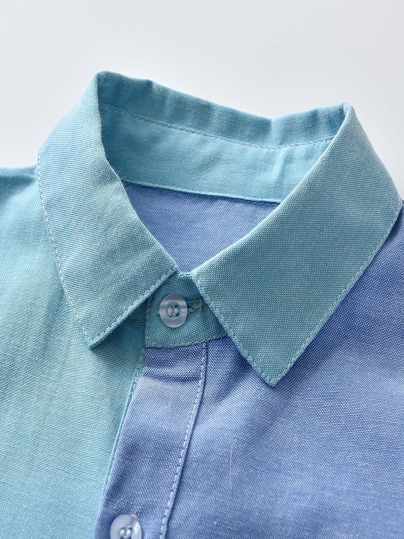 Stylish Boys' Color Block Long Sleeve Button Down Shirt - Casual Lapel Design, Breathable Fabric, Relaxed Fit, Perfect for School, Party, or Everyday Wear - Image 9