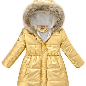 Thickened Down Alternative Girls Dressy Cute Hooded Jacket, Padded Thermal Outwear For Winter