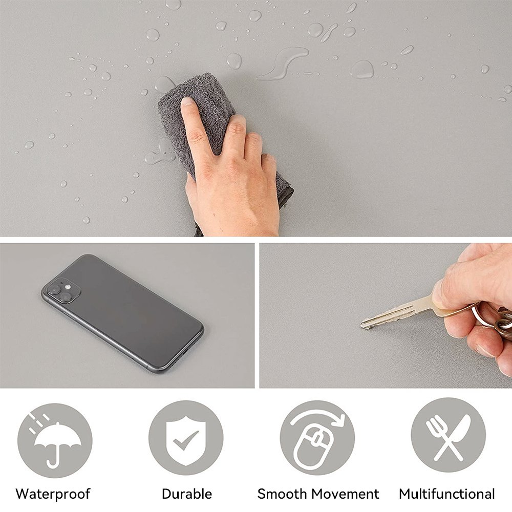 1pc Executive Desk Mat - Waterproof PU Leather, Large Mouse Pad with Keyboard Protection - Durable PC Gaming Mousepad, Home Office Accessories - Image 14