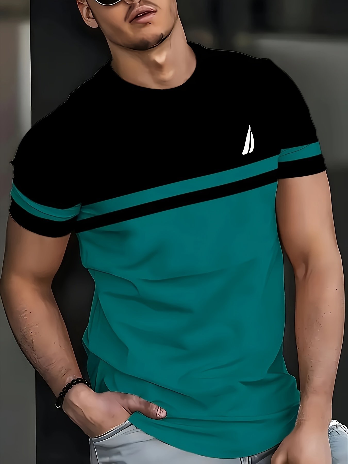 3pcs Men'S Fashion Casual Striped Print Short Sleeve T-Shirts, Summer Crew Neck Quick-Dry Breathable Sports Tee-Shirts, Novelty Shirts - Image 8