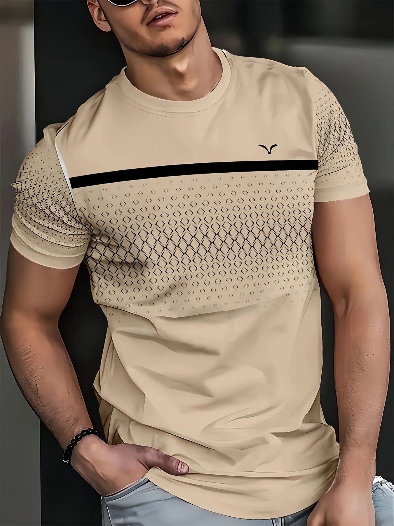 3pcs Men'S Fashion Casual Striped Print Short Sleeve T-Shirts, Summer Crew Neck Quick-Dry Breathable Sports Tee-Shirts, Novelty Shirts - Image 7