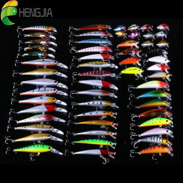 [56pcs Fishing Lures Kit] 56pcs Fishing Lures Kit | Crankbait Tackle Minnow Popper Pencil Swimbaits Hook Hard Baits Set for Pike Carp Bass Freshwater Saltwater | Christmas Gift for Man - Image 3