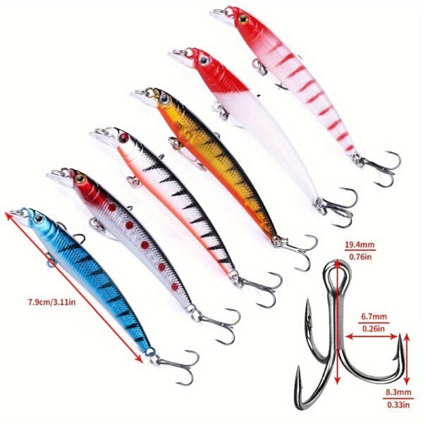 [56pcs Fishing Lures Kit] 56pcs Fishing Lures Kit | Crankbait Tackle Minnow Popper Pencil Swimbaits Hook Hard Baits Set for Pike Carp Bass Freshwater Saltwater | Christmas Gift for Man - Image 9