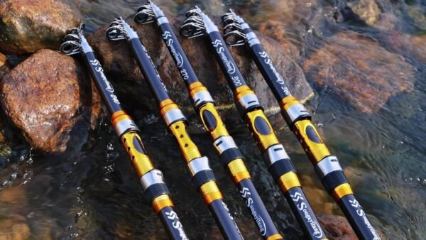 [Quality Construction] Sougayilang Ultralight Carbon Fiber Spinning Fishing Rod - Portable, Medium Action, 6.72-9.84ft Extendable Length, Black & Golden with Comfort Grip Handle - Ideal for All Anglers - Image 13