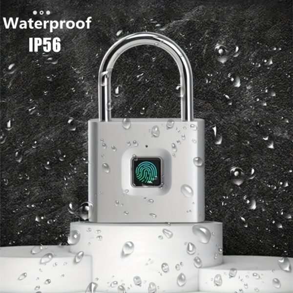 Compact Smart Fingerprint Padlock - Waterproof, Keyless Security, USB Rechargeable, Lightweight Aluminum - Ideal for Luggage, Suitcases & Backpacks - Image 2