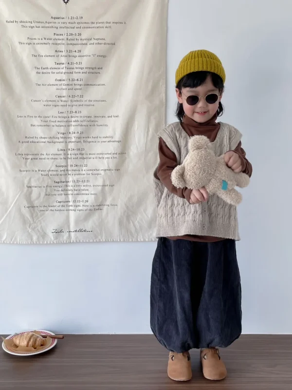 Sweater 2025 Autumn Winter New Children's Clothing Korean Style Boys and Girls Fashion Mohair Twist Knitted Waistcoat Casual - Image 9