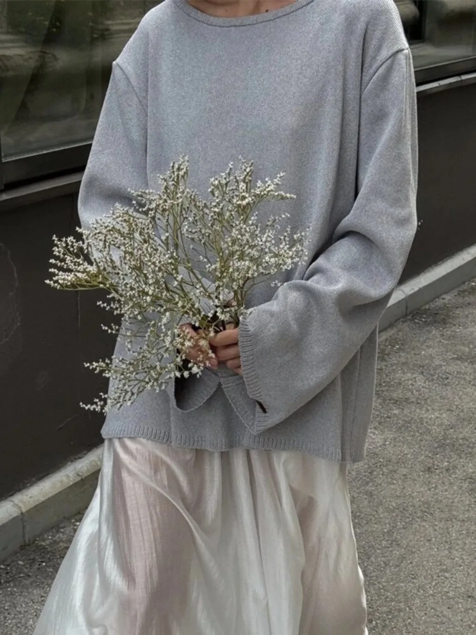 Sweater for Woman Autumn Winter New Lazy Style O Neck Knitted Sweater Fashionable Casual Loose Backless Sweaters Pullovers - Image 17