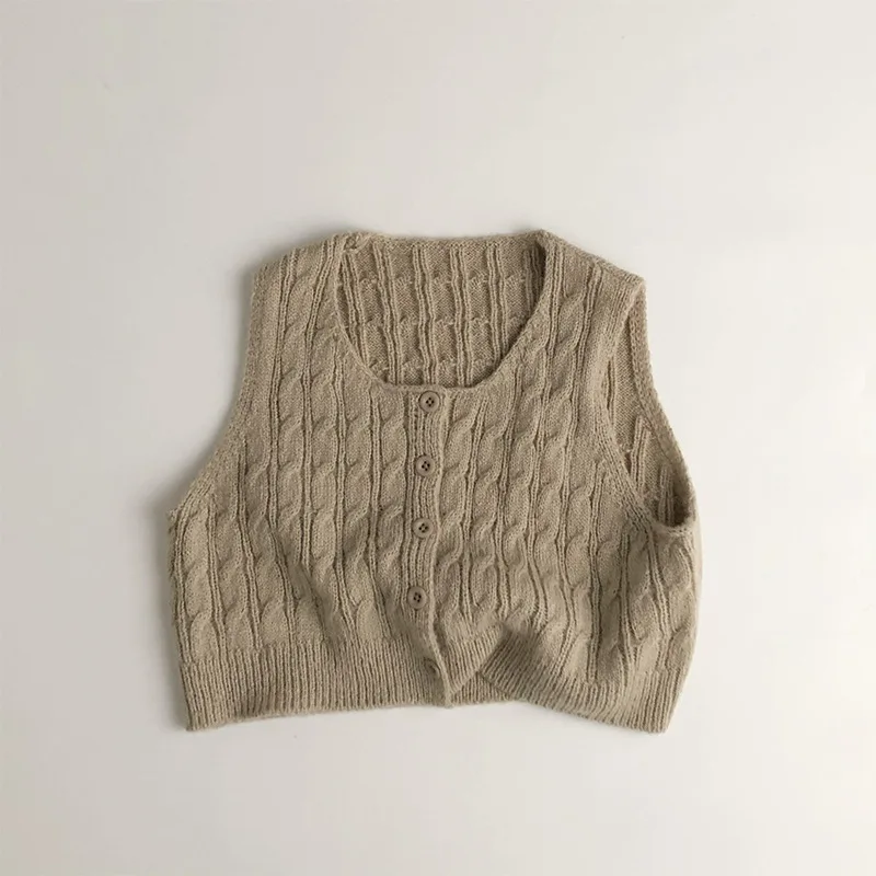 Sweater 2025 Autumn Winter New Children's Clothing Korean Style Boys and Girls Fashion Mohair Twist Knitted Waistcoat Casual - Image 5